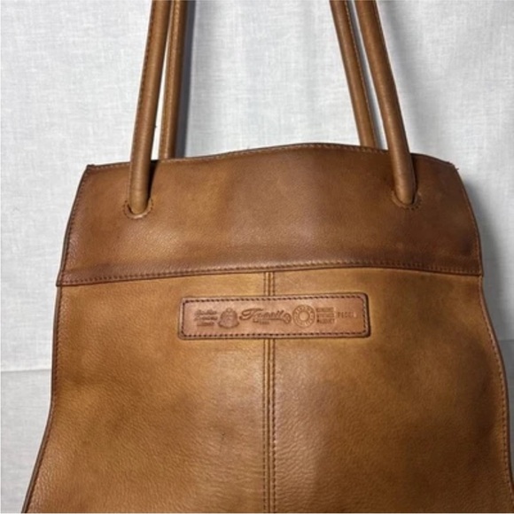 Brown Leather Fossil Shoulder Handbag Bag 75082 Purse with Key - Picture 3 of 16